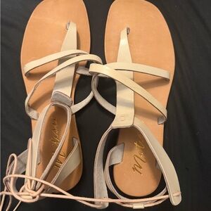 Matisse Beige and Gray Strappy Sandals